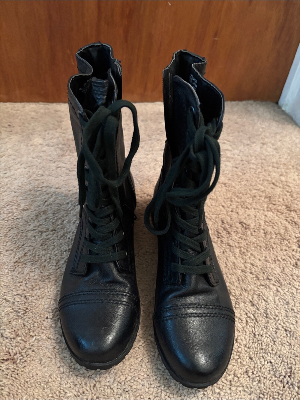 Nine West Black Lace-Up Ankle Booties